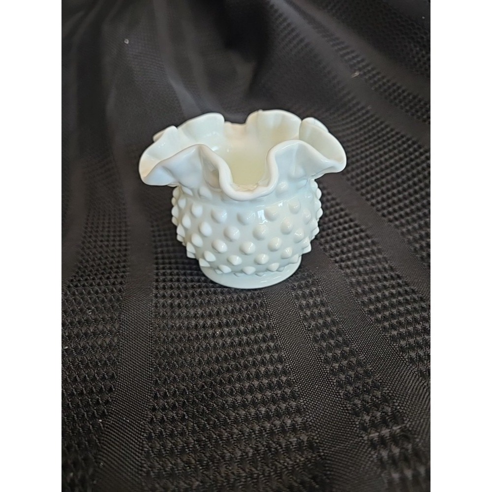 Vintage Fenton Hobnail Milk Glass 3 " Vase